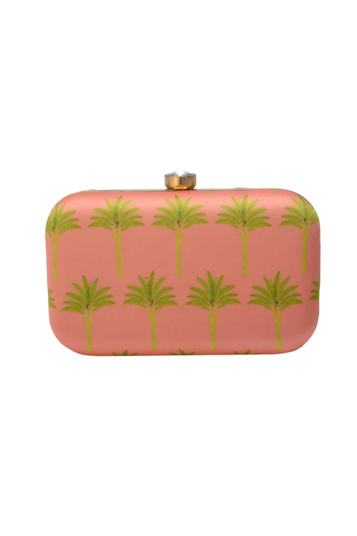 Puneet Gupta Pink Tree Motif Box Clutch