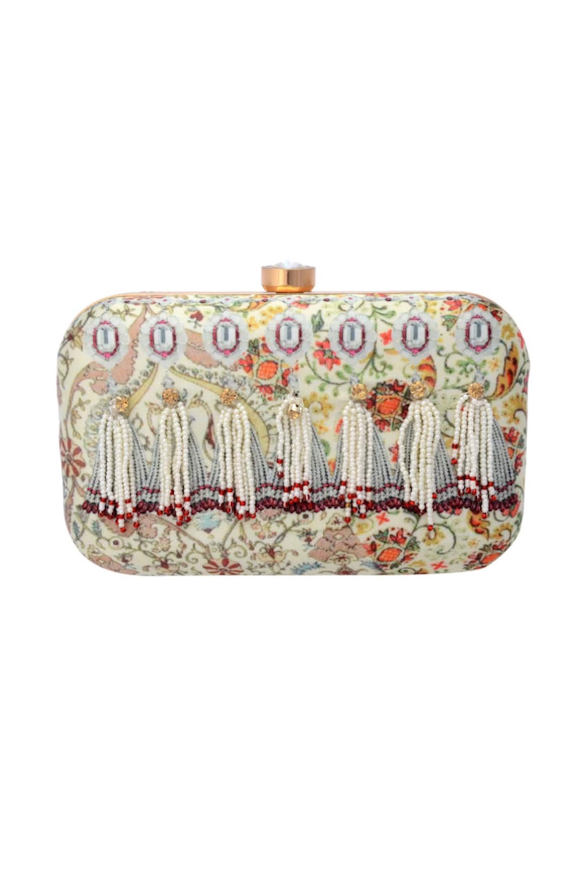 Puneet Gupta Multi-Coloured Printed Box Clutch
