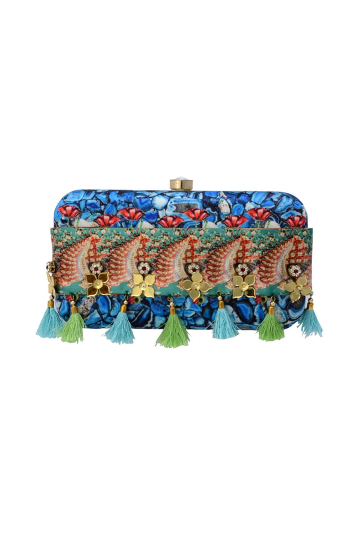 Puneet Gupta Multicolored Flower Print Clutch