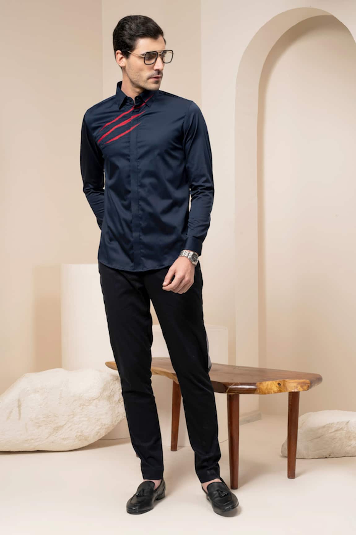 Abkasa Claw Mark Embroidered Shirt