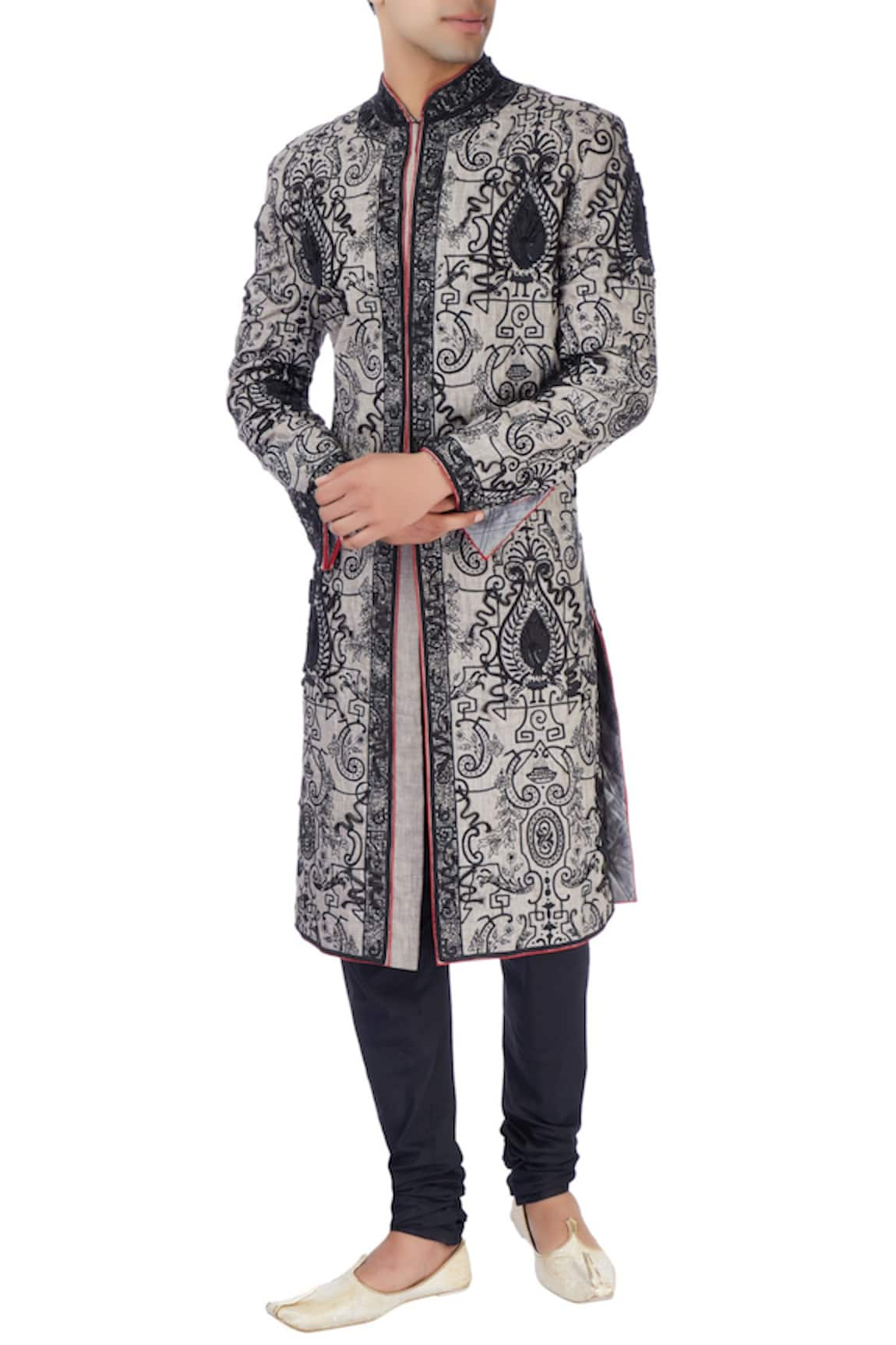 Barkha 'N' Sonzal Blue & gray sherwani set