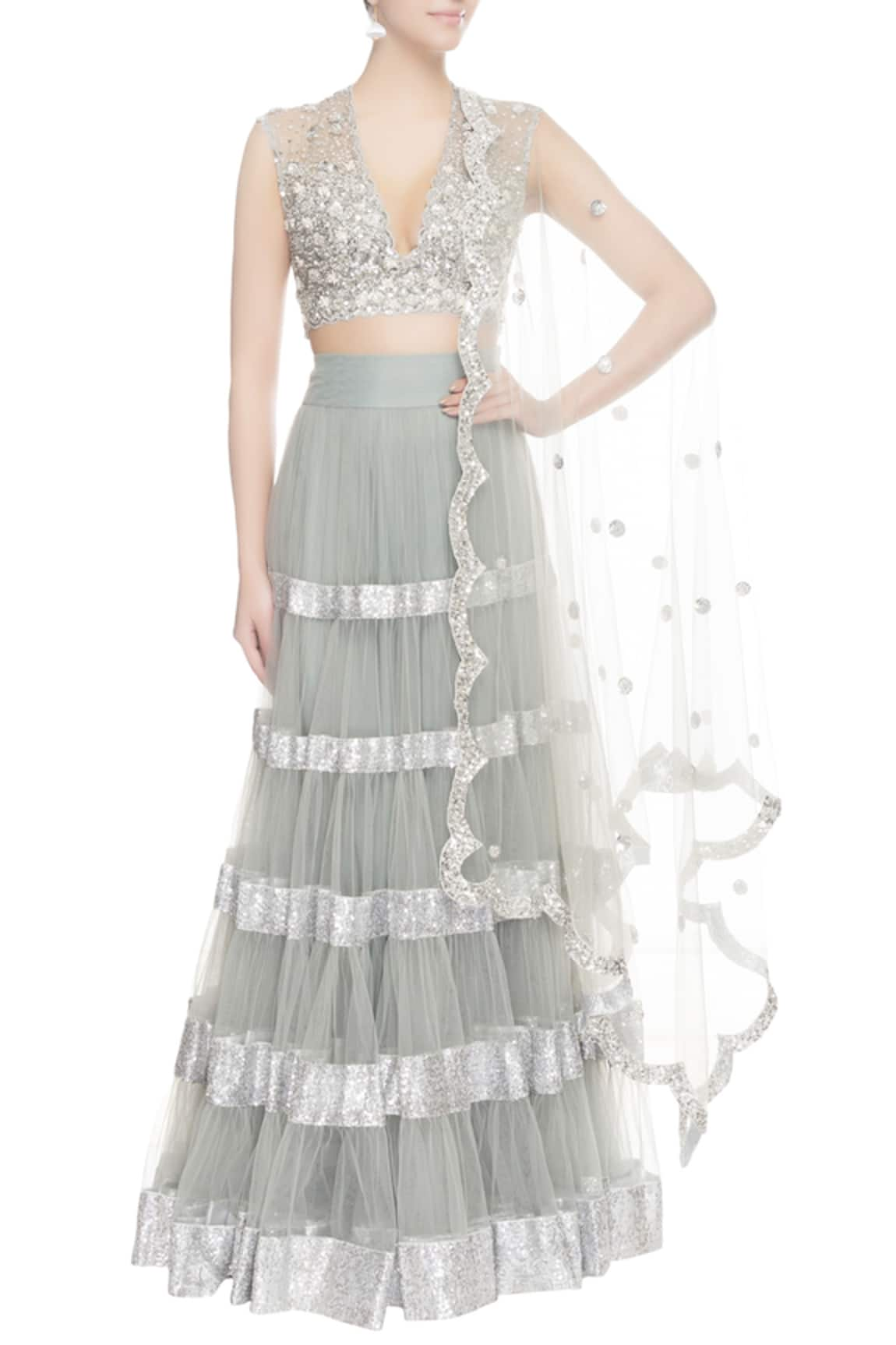 Seema Khan Grey lehenga with sequin work