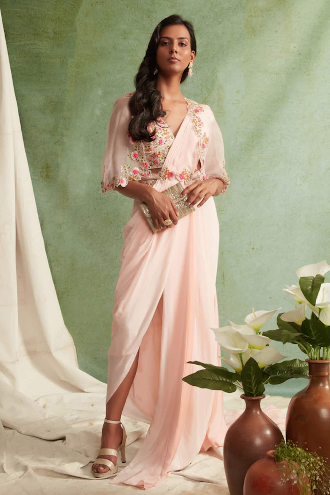 Priyanka Jain Pre-Draped Saree Set 
