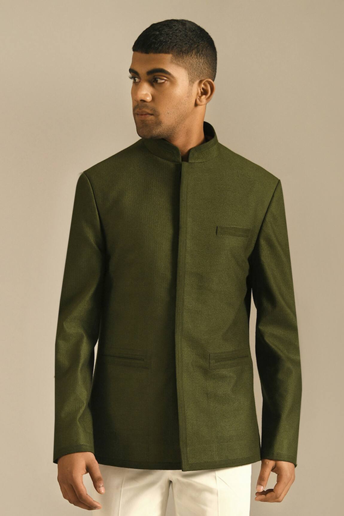 Dhruv Vaish Textured Bandhgala