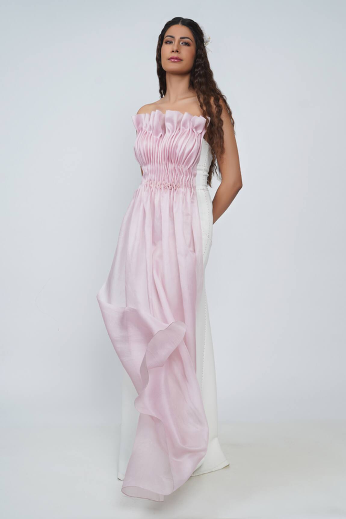 Geisha Designs Olivia Ruched Bandeau Gown