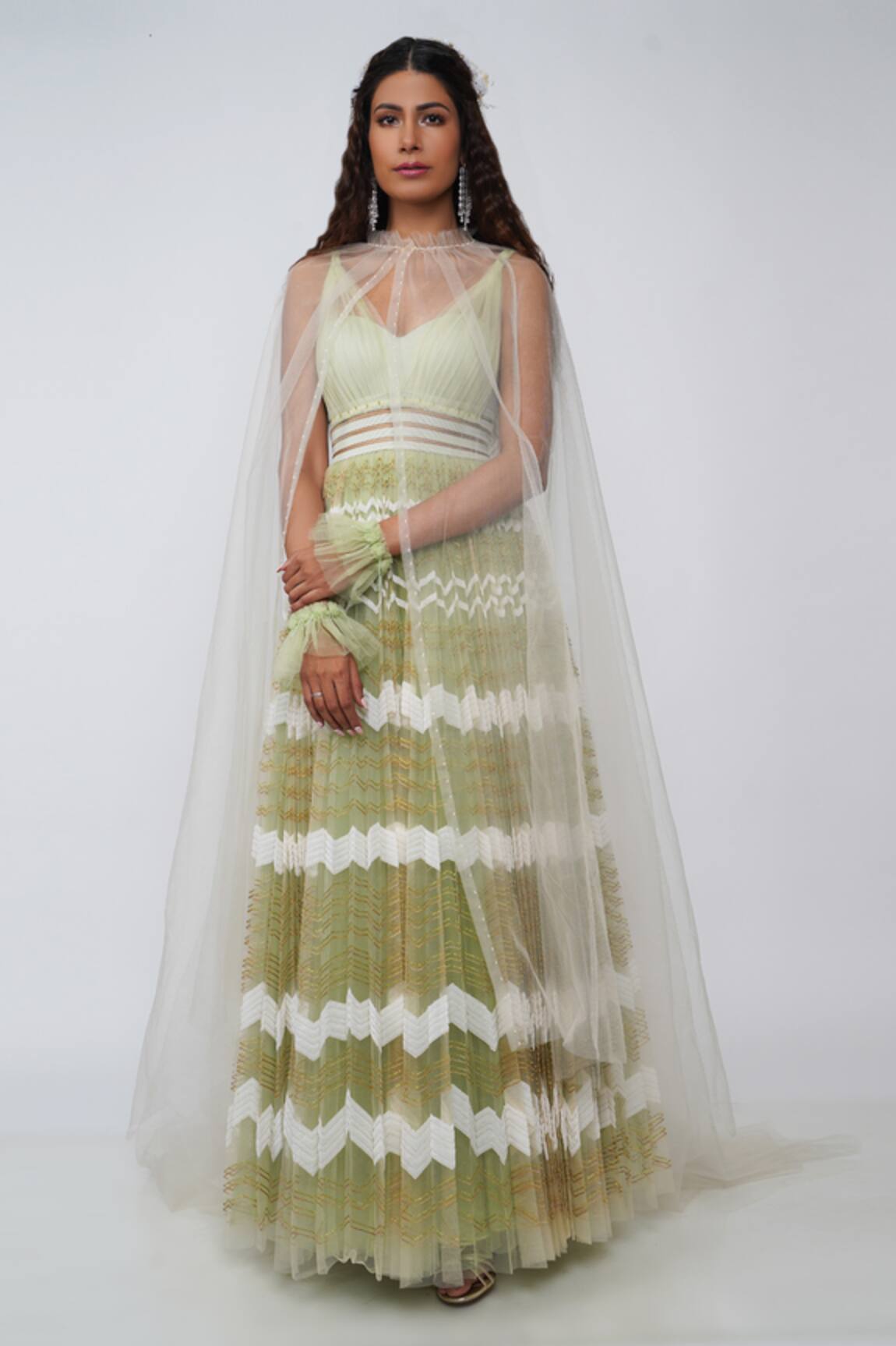 Geisha Designs Fleur Gown with Cape