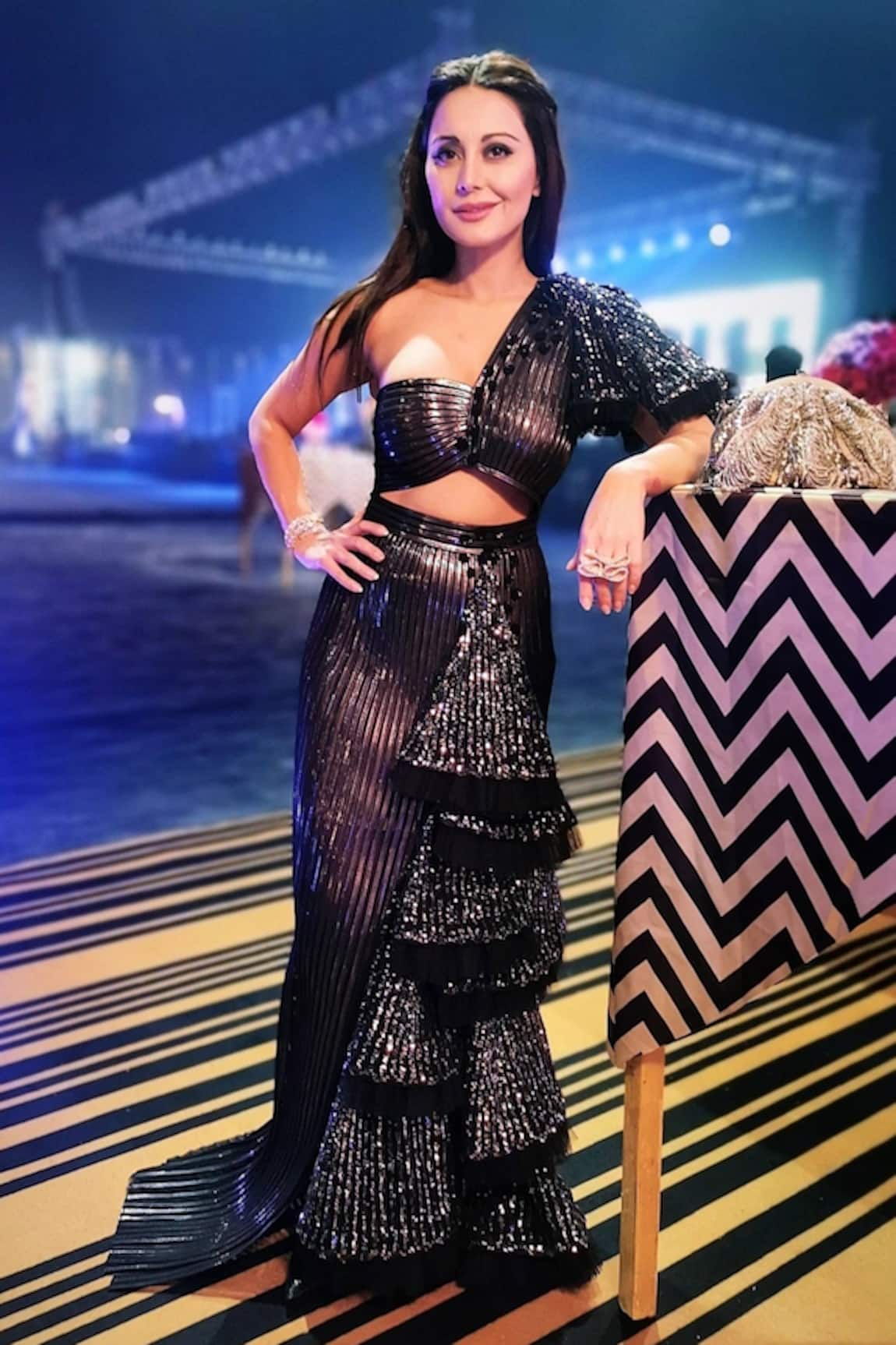 Geisha Designs Cutout Asymmetric Gown