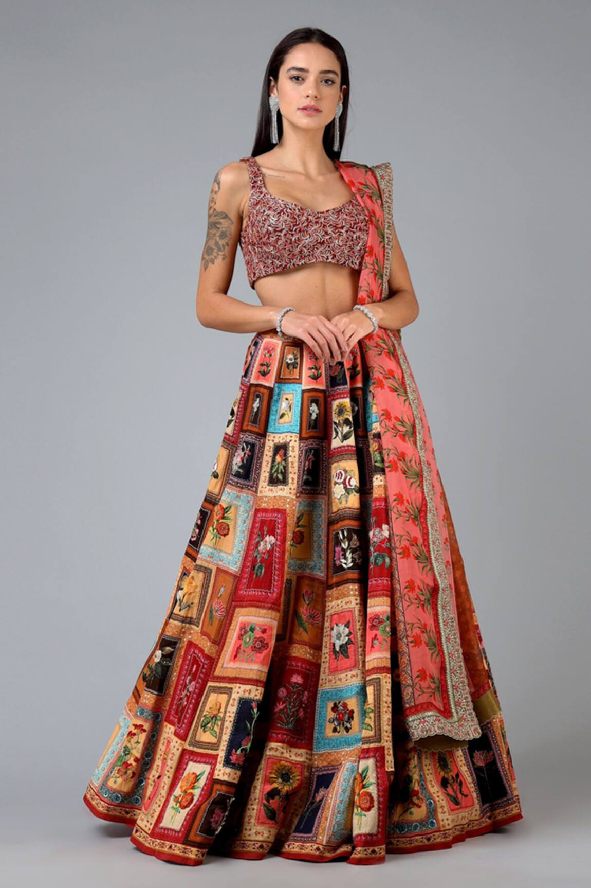 Geisha Designs Embroidered Lehenga Set 