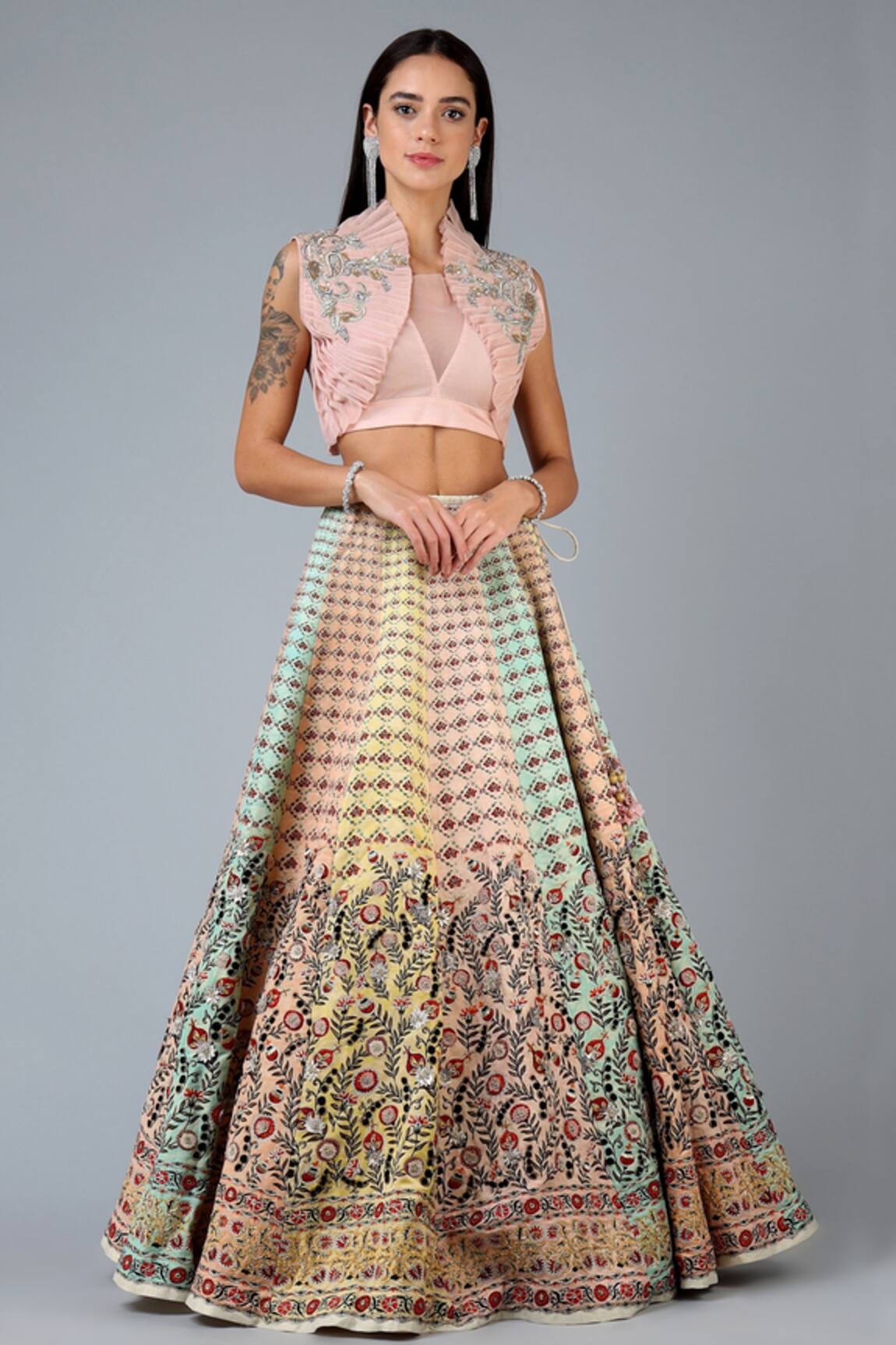 Geisha Designs Embroidered Lehenga Set 