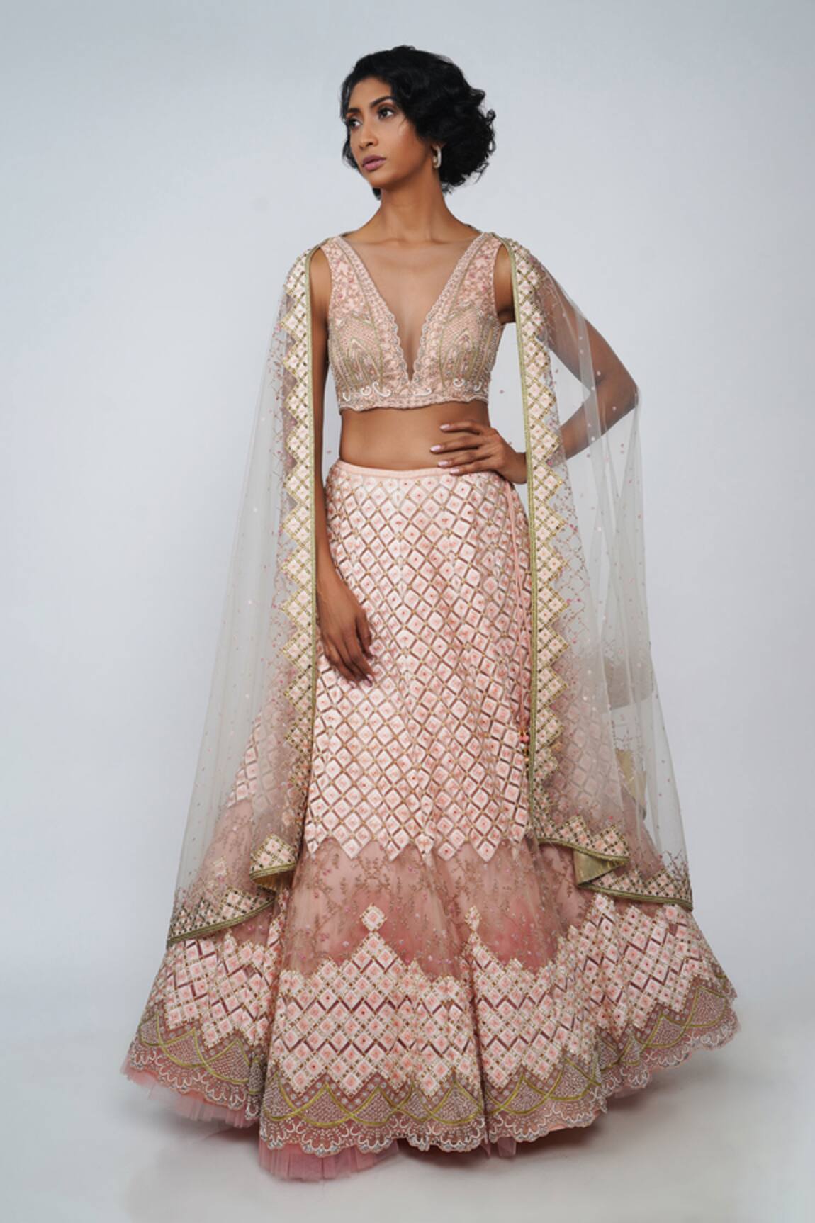 Geisha Designs Bella Embroidered Bridal Lehenga Set