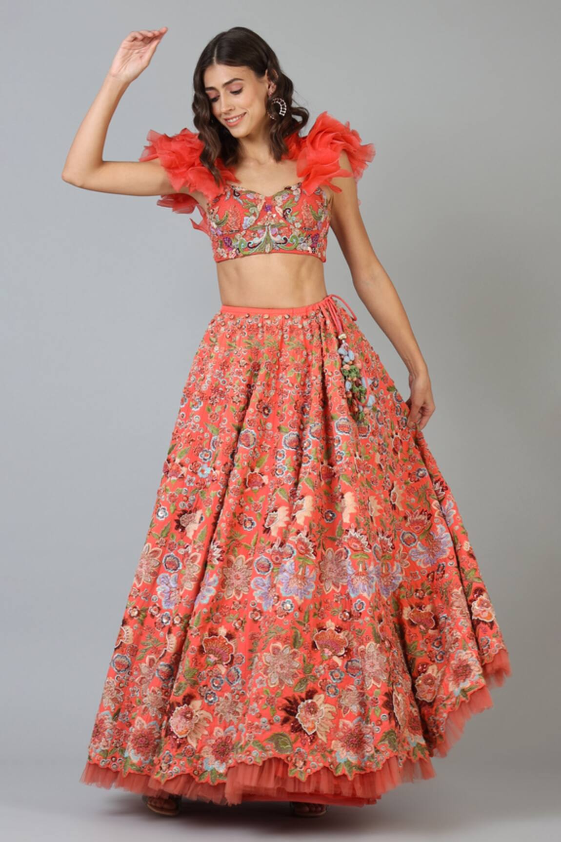 Geisha Designs Talia Floral Lehenga Set 