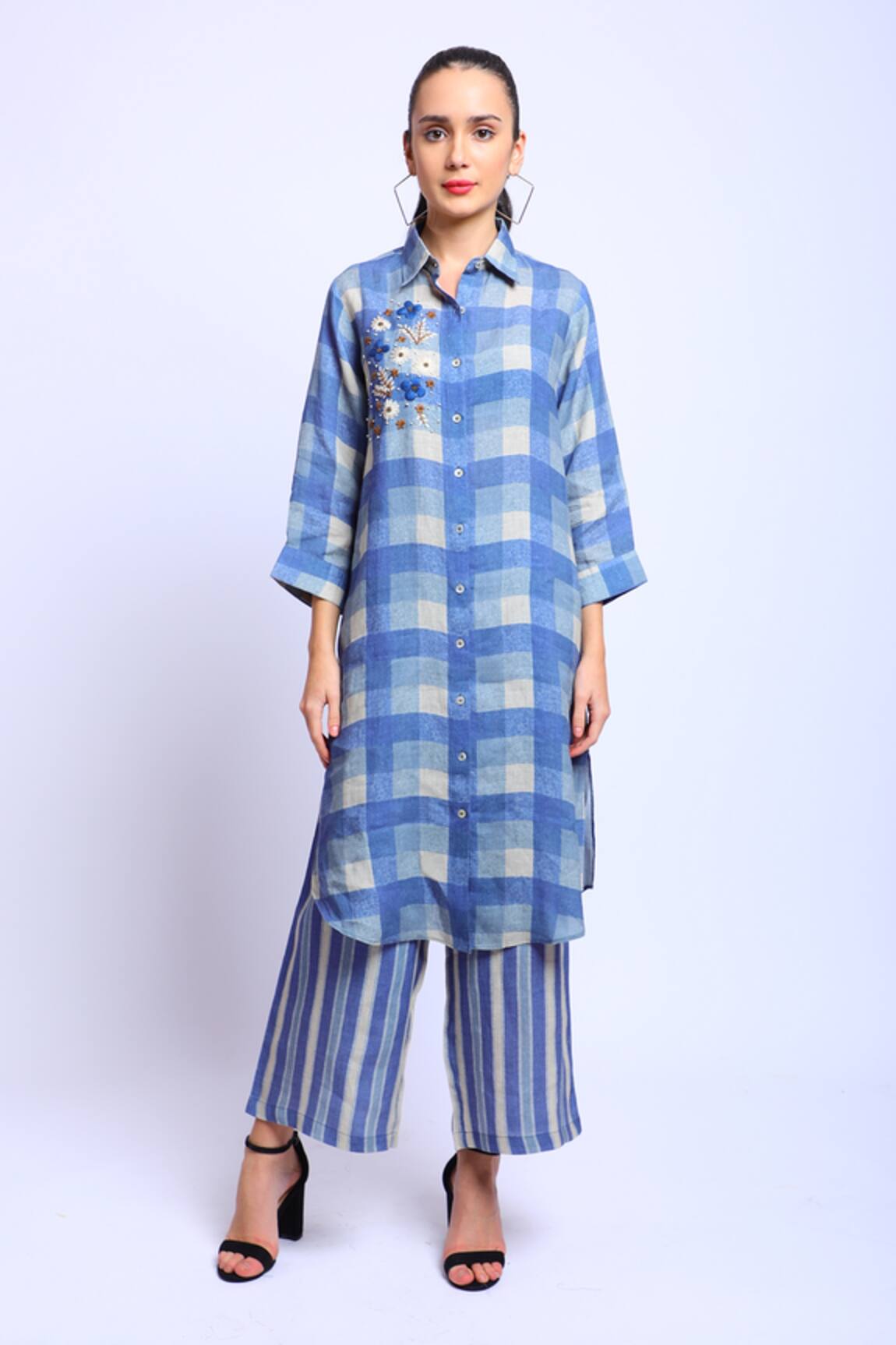 Linen Bloom Linen Checkered Tunic 