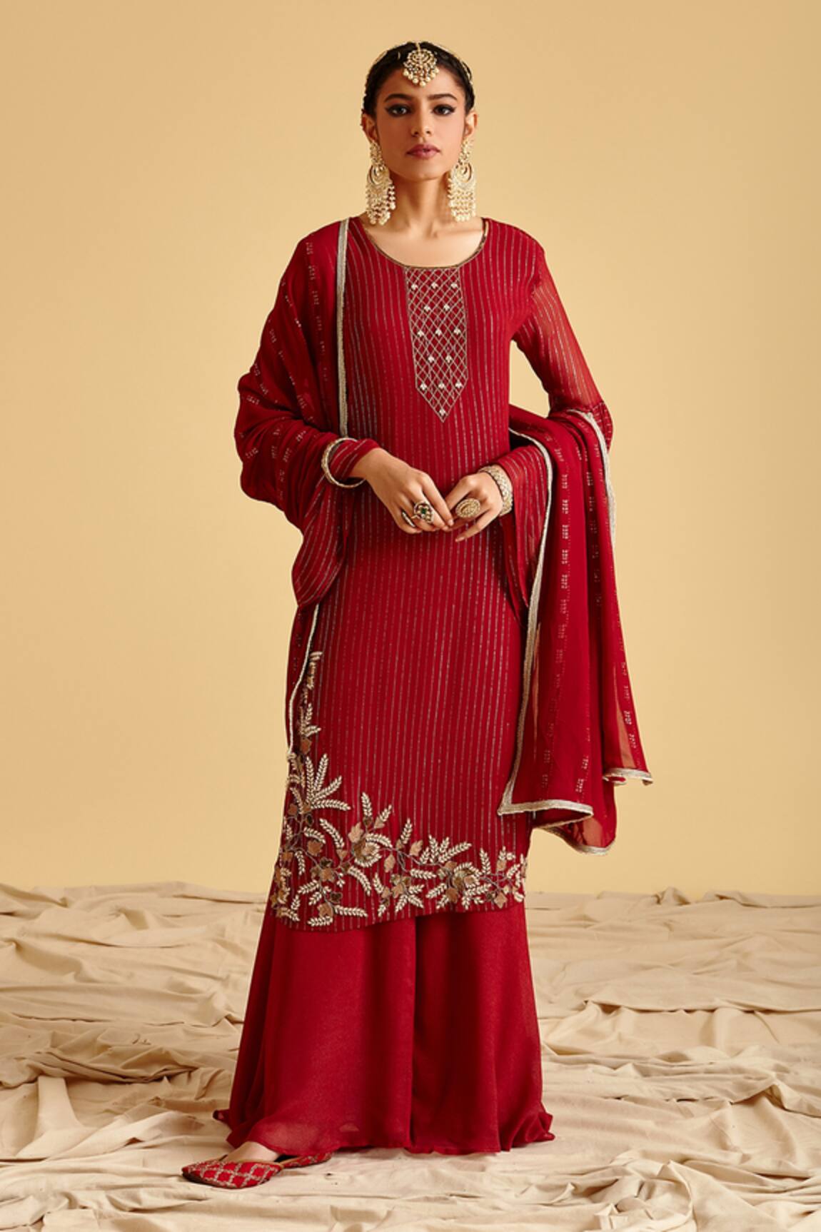 LAHARIO Georgette Embroidered Kurta Set