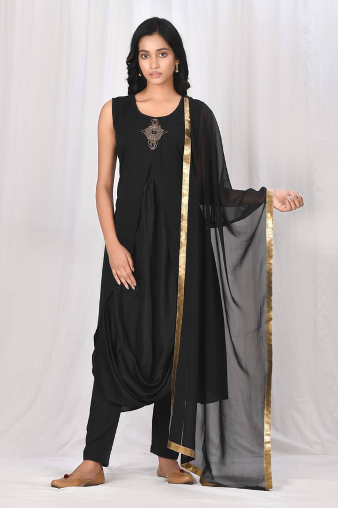 Naintara Bajaj Cowl Draped Kurta Pant Set