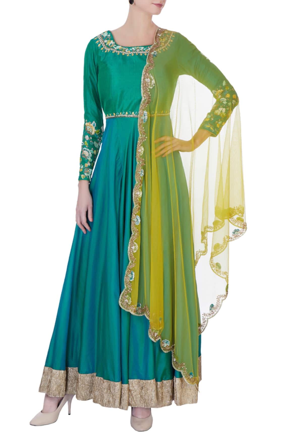 Priyanka Jain Multicolored embroidered anarkali set 
