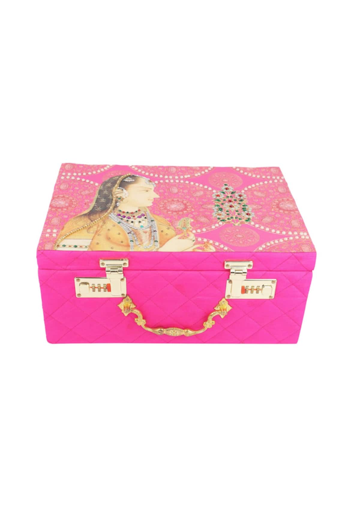 Buy Puneet Gupta Pink Embroidered Bridal Trunk Online