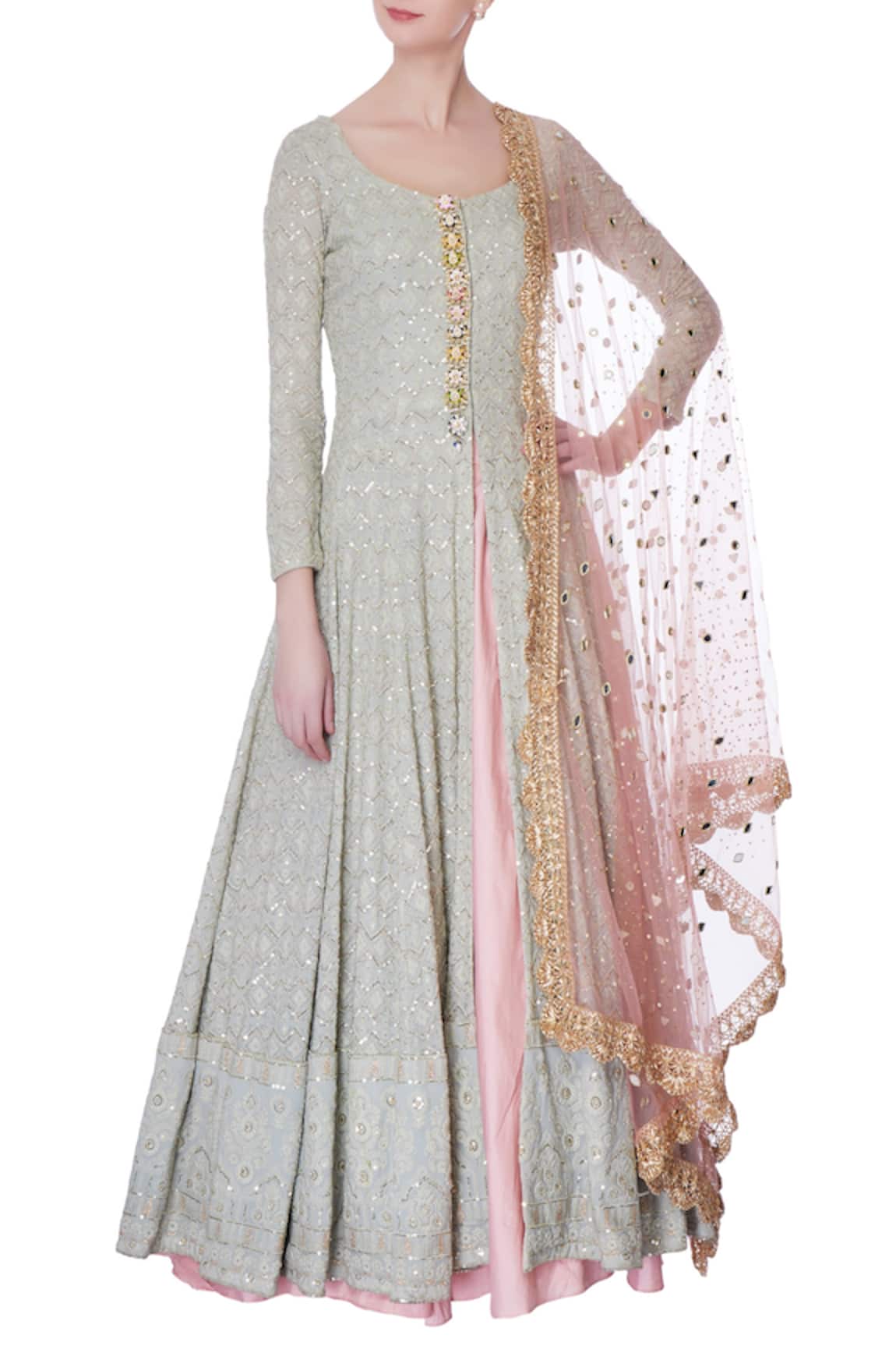 Neha Mehta Couture Embellished Jacket & Lehenga Set 
