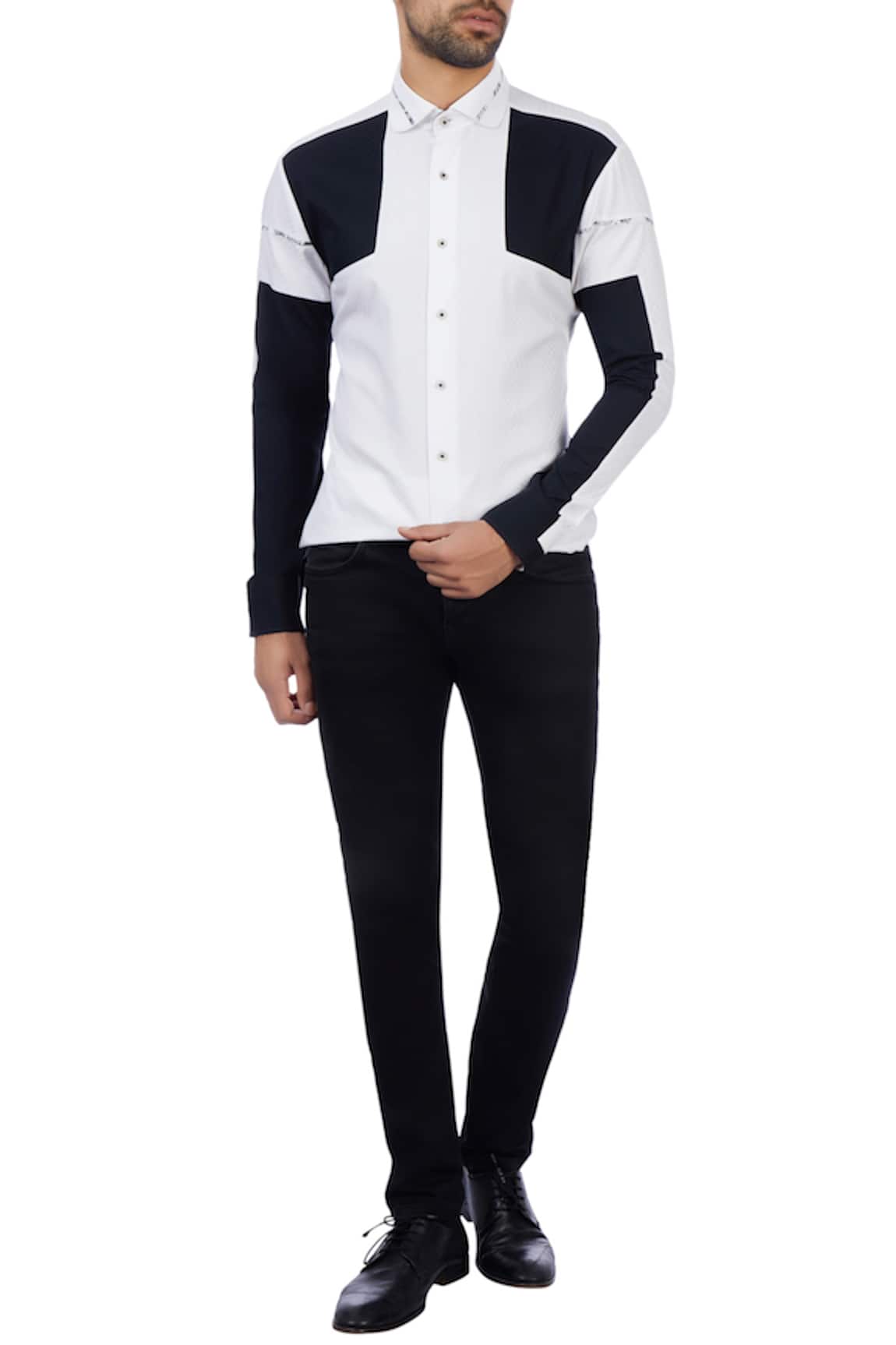 Vikram Bajaj Cotton Color Block Shirt