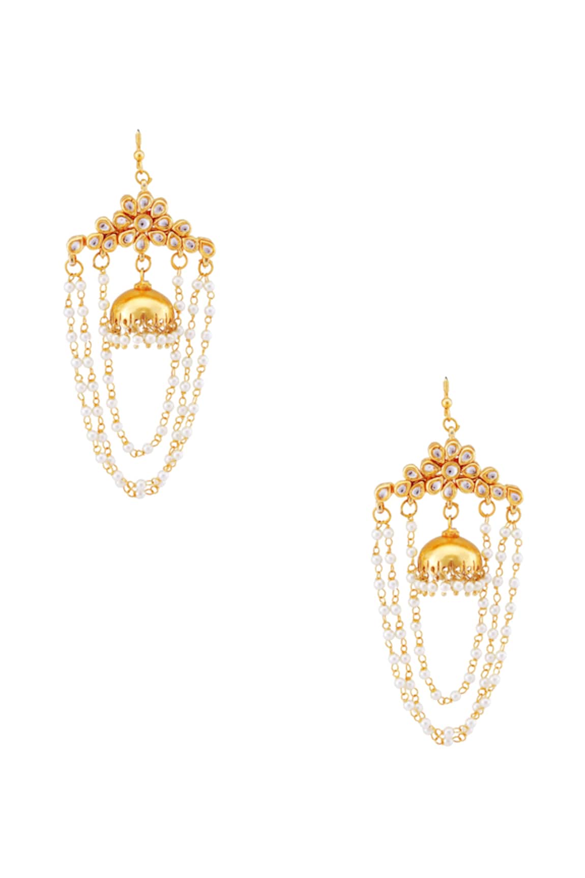 Just Shradhas Pearl Strand Embellished Earrings 