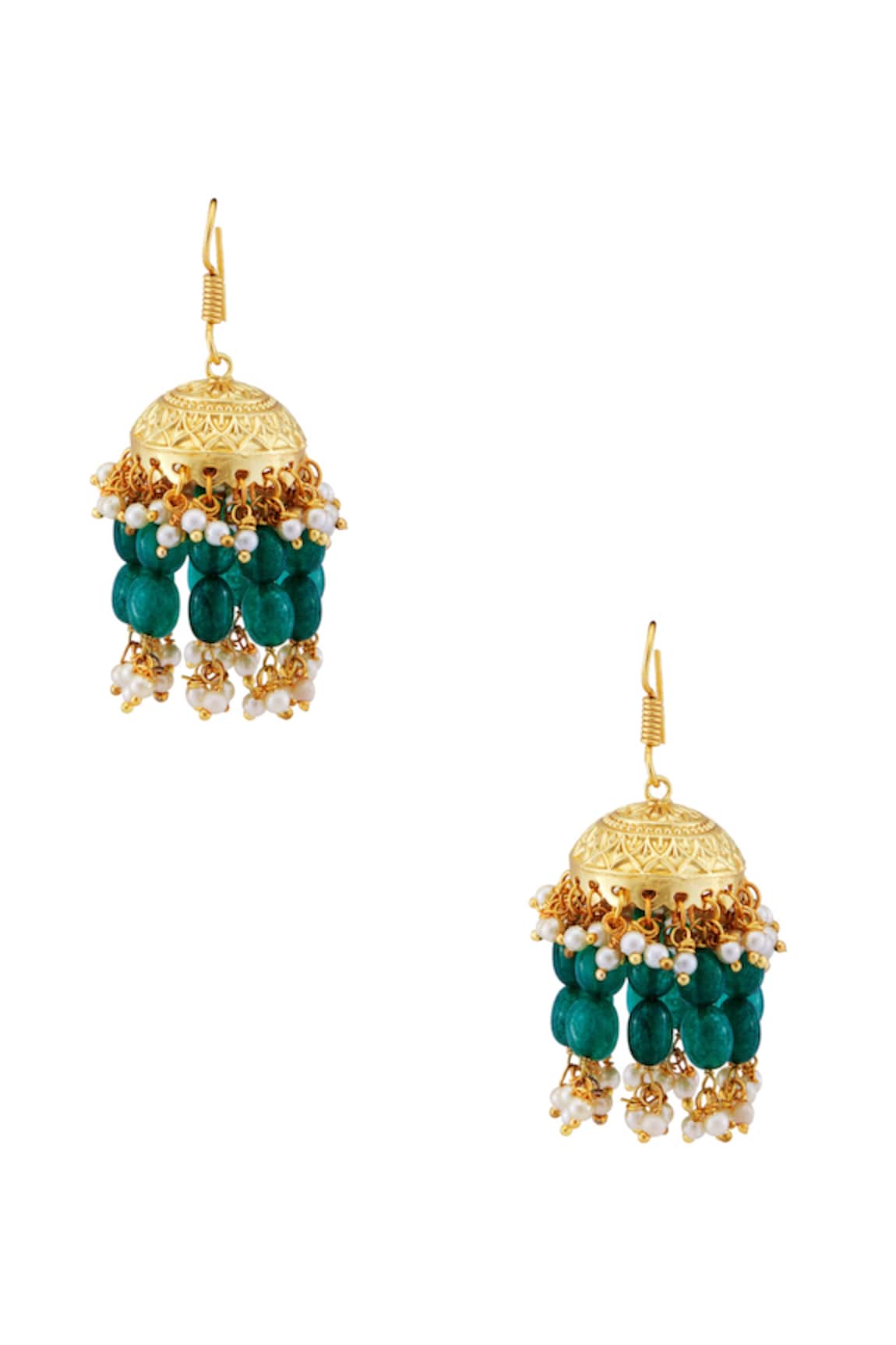 Just Shradhas Bead Kundan Earrings