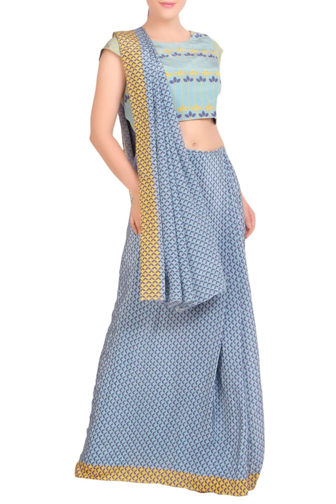 Soup By Sougat Paul printed saree with blouse 