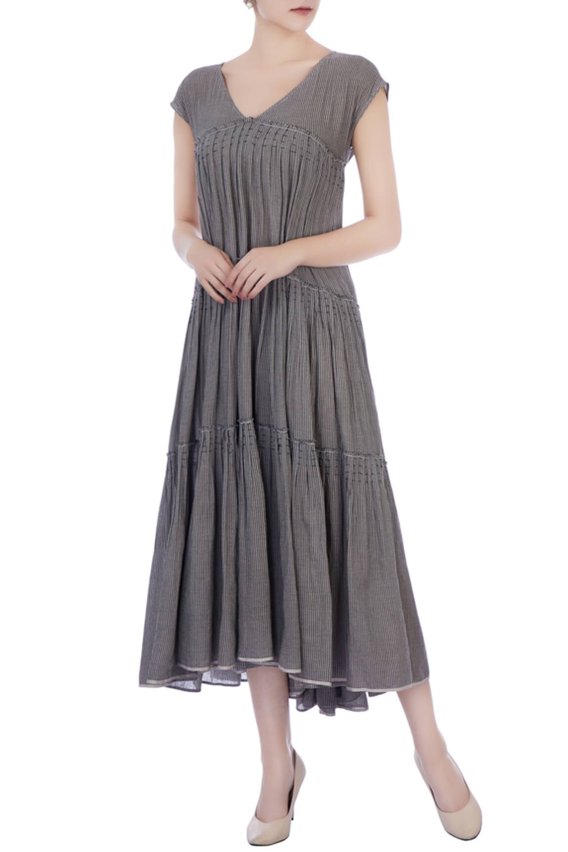 Urvashi Kaur Handwoven Flared Dress