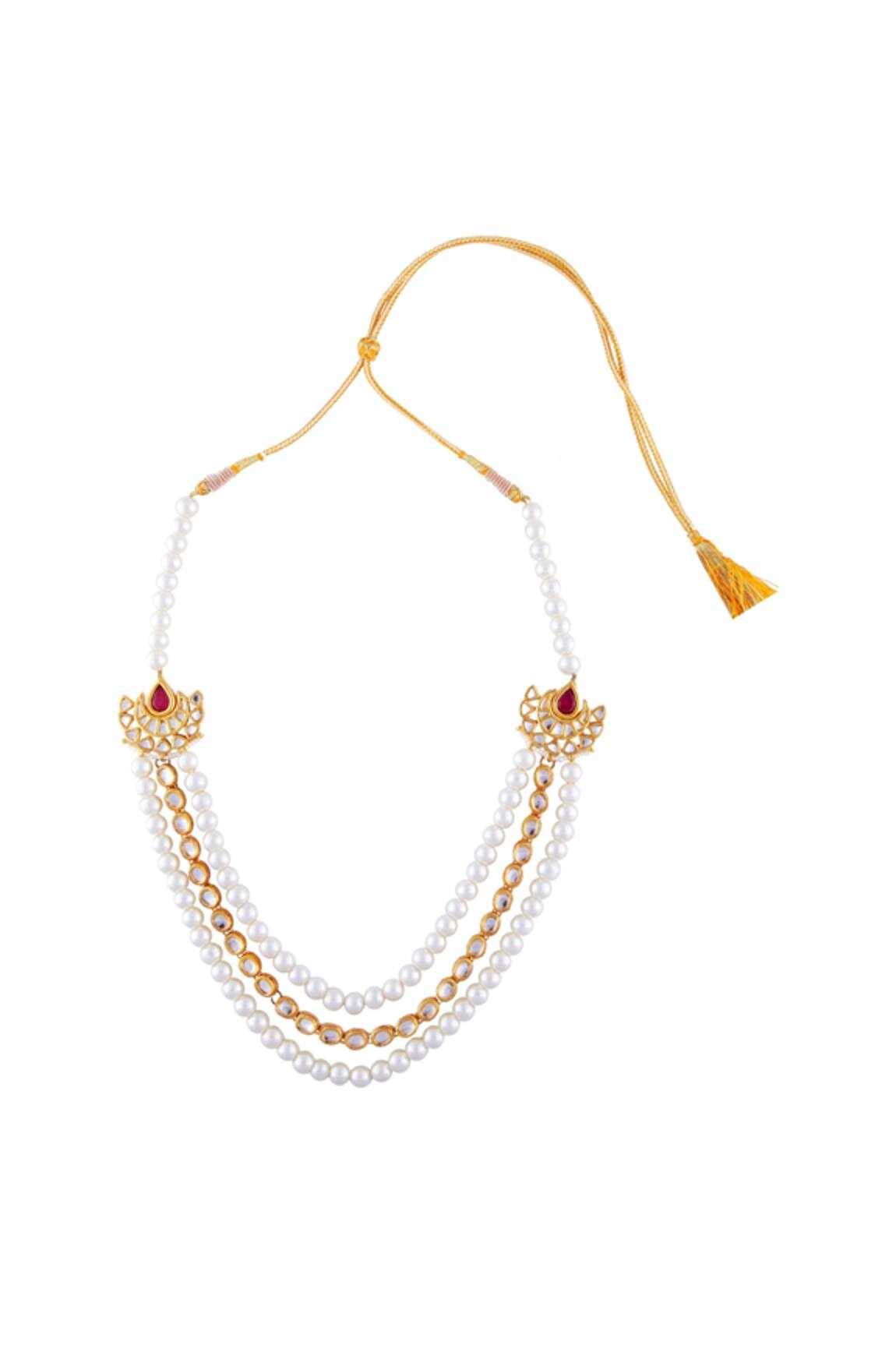Posh By Rathore Stone Embellished Layered Necklace