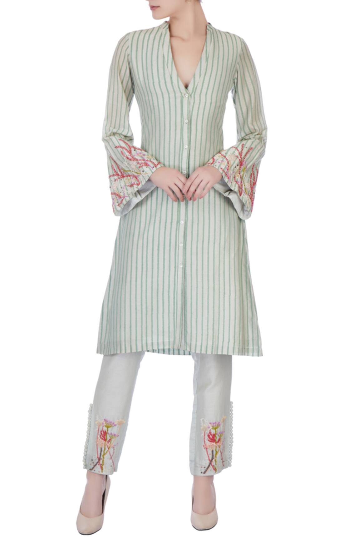 Show Shaa Chanderi striped kurta set