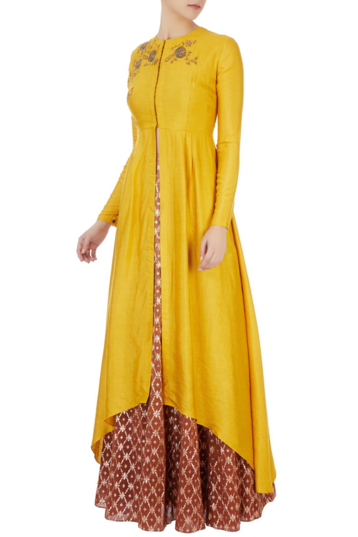 Joy Mitra Chanderi Asymmetric Kurta 