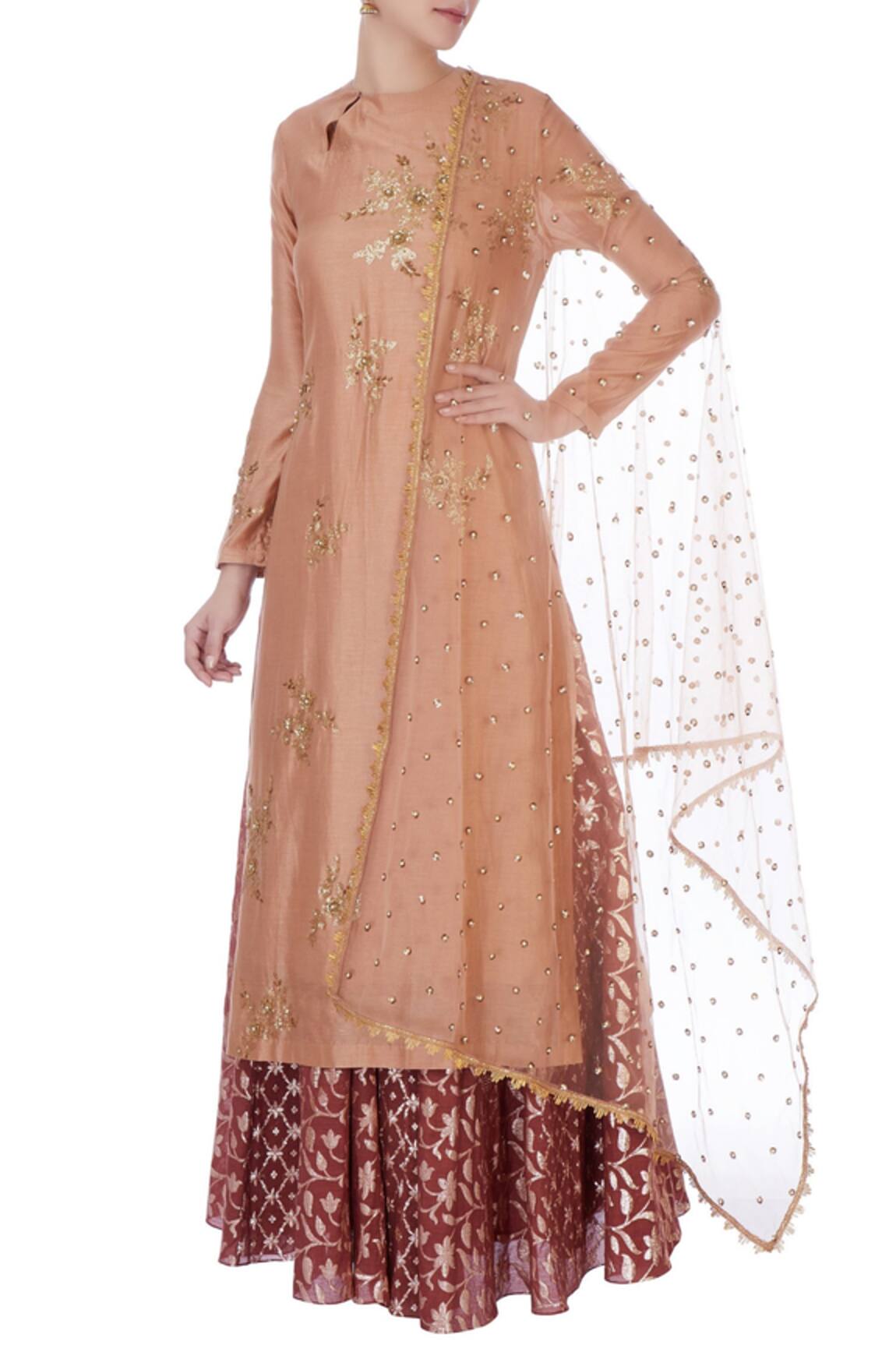 Joy Mitra Chanderi Kurta & Lehenga Set