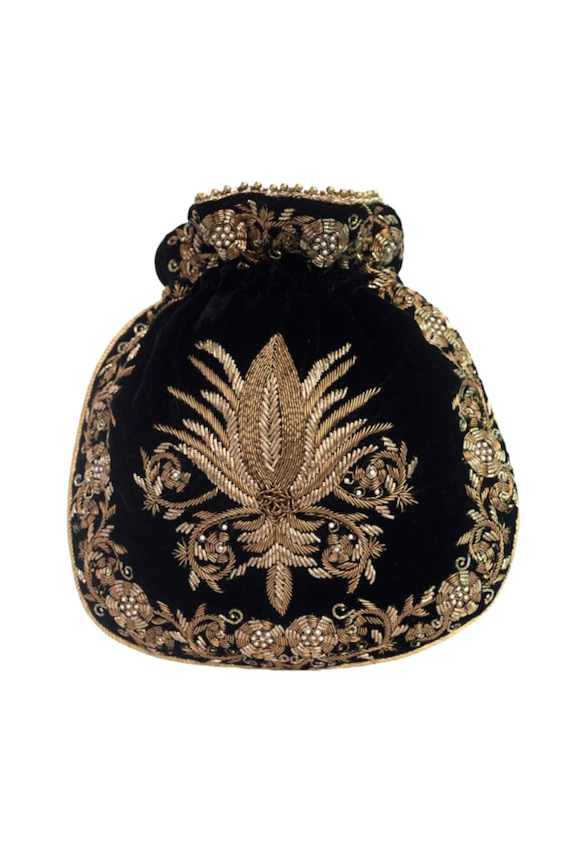 Adora By Ankita Velvet Embroidered Potli Bag