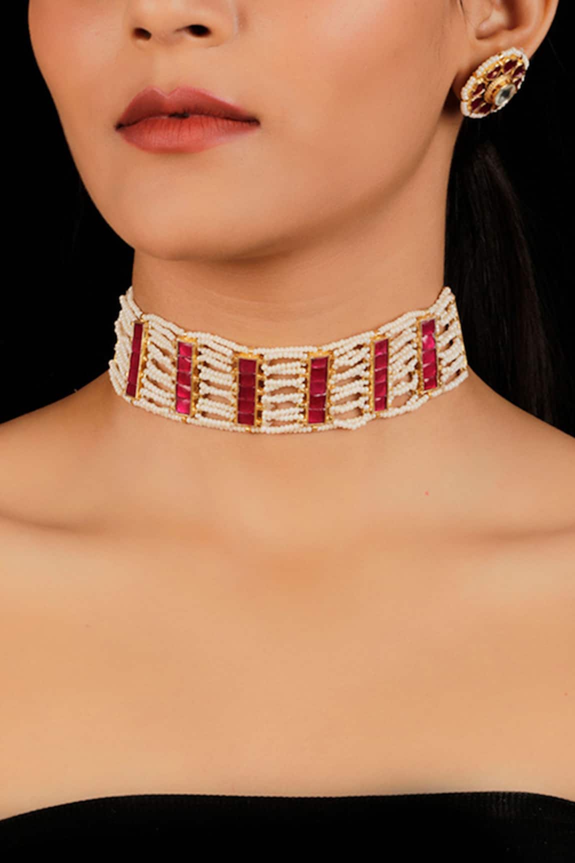 Namasya Bead Kundan Choker Set