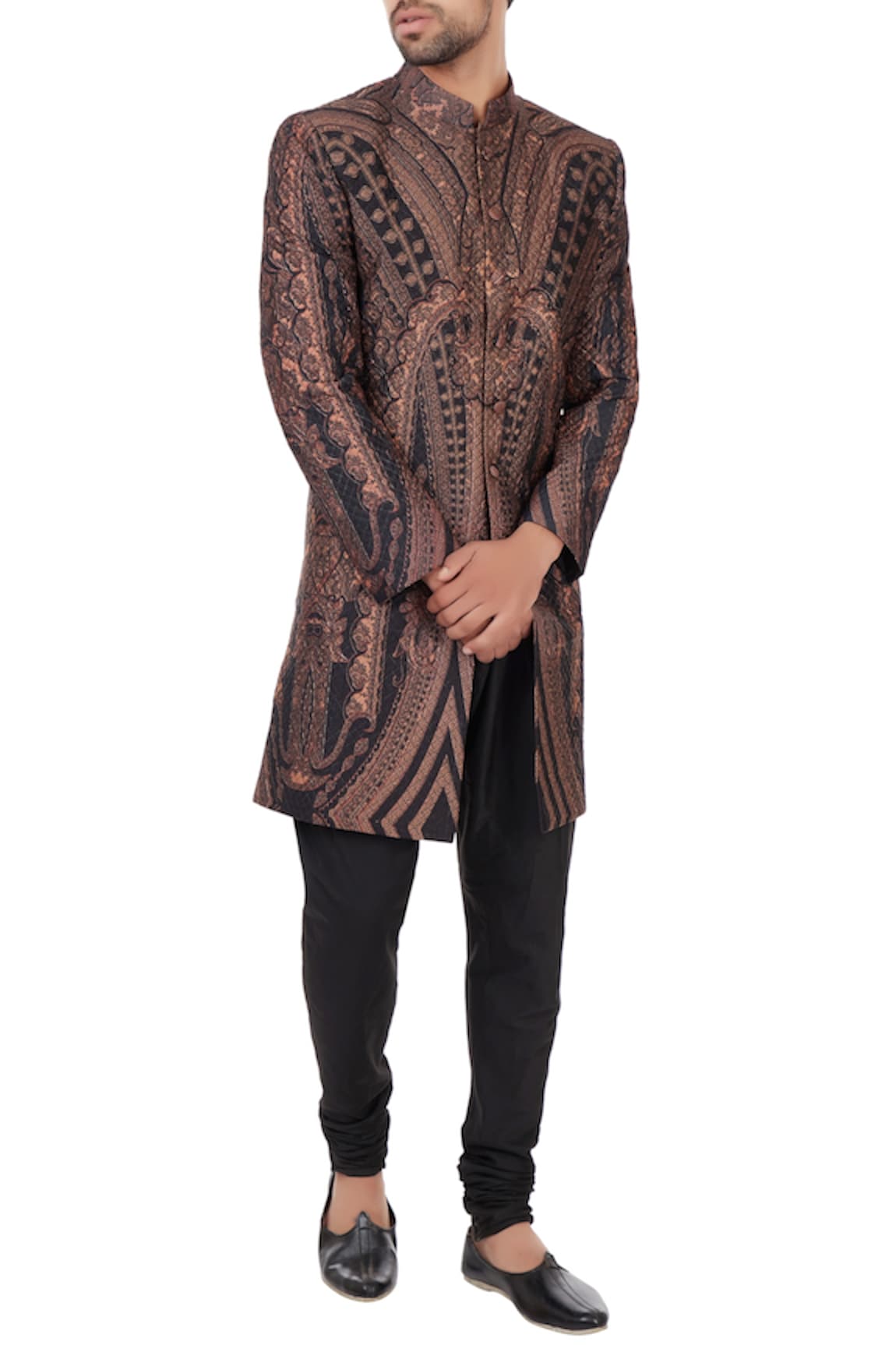 Mehraab Abstract Print Sherwani Jacket