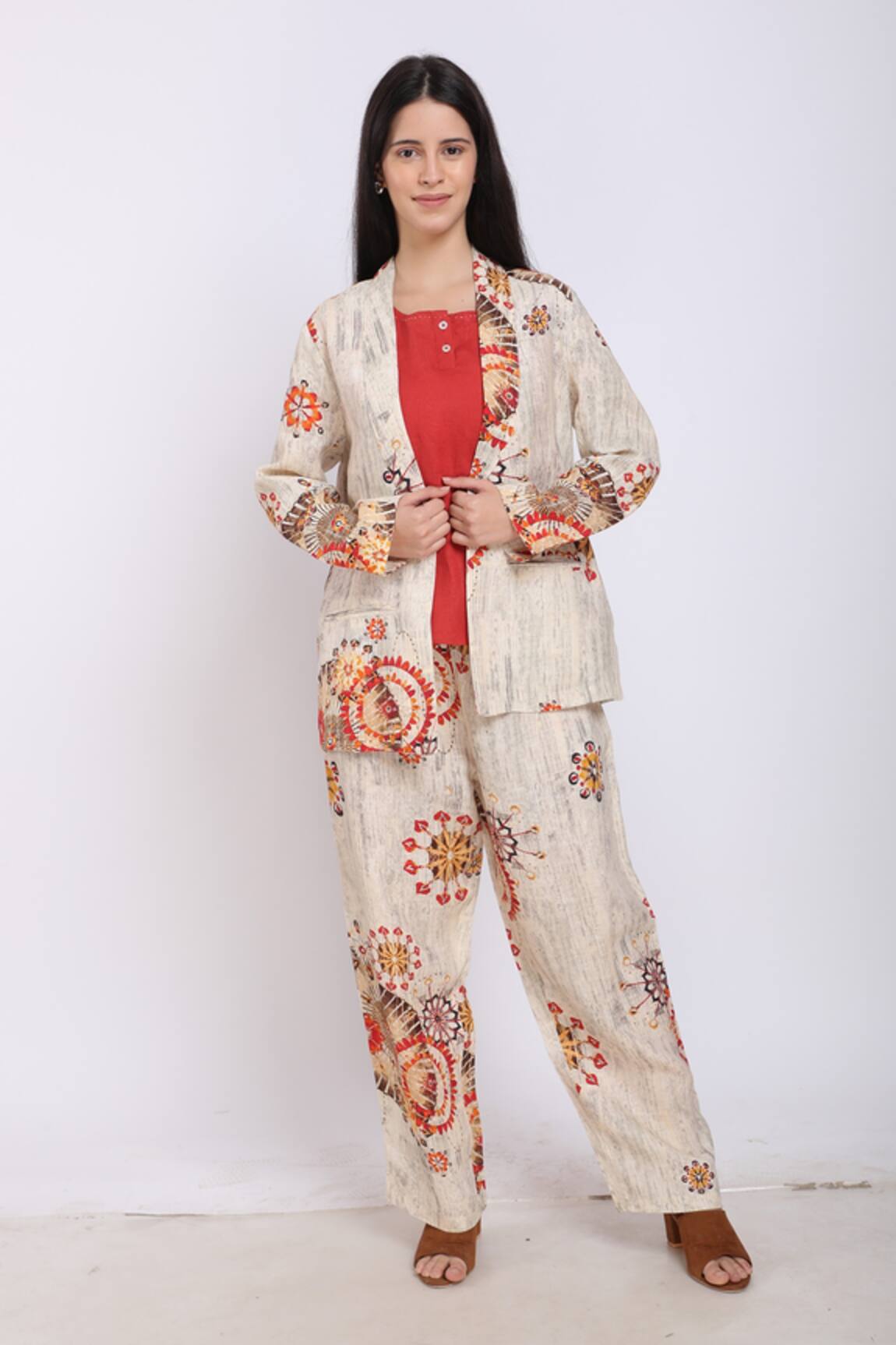 Linen Bloom Linen Floral Print Pant 