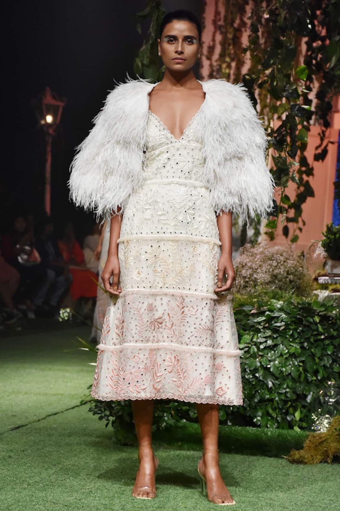 Shriya Som Tulle Feather Bolero 