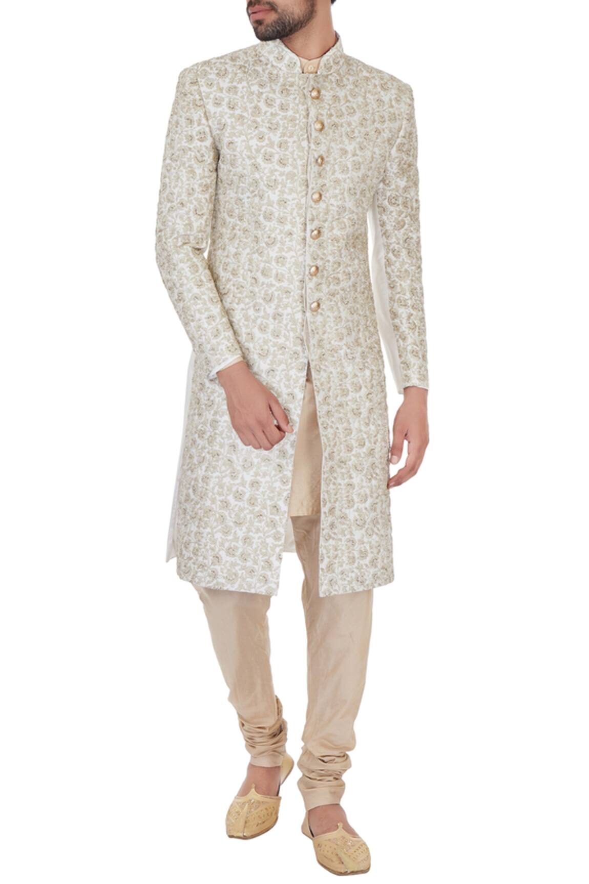Kommal Sood Silk Embroidered Sherwani Set