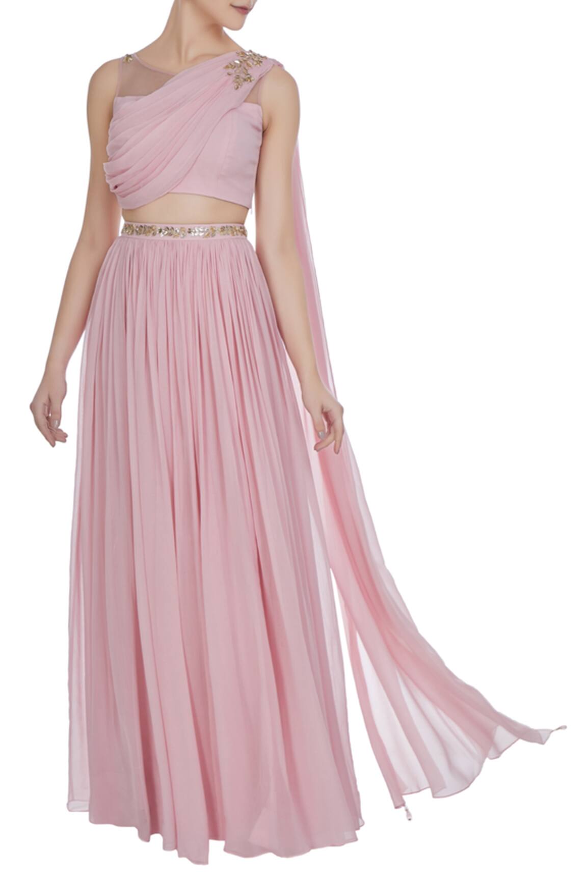 Pooja Peshoria Mukiash & cutdana hand embroidered lehenga set