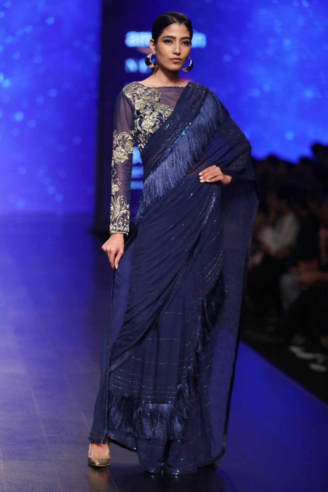Rabani & Rakha Pre-Draped Saree With Blouse 