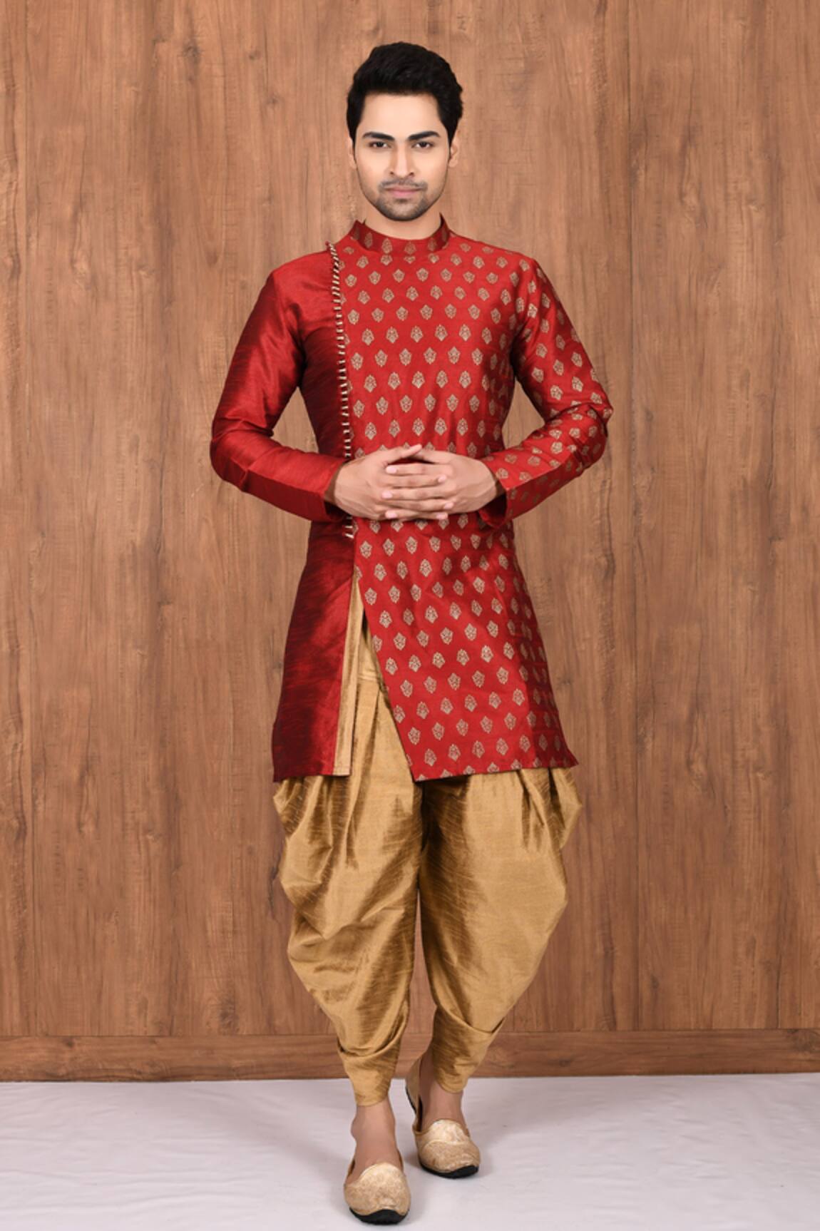 Aryavir Malhotra Woven Kurta & Pleated Dhoti Pant Set