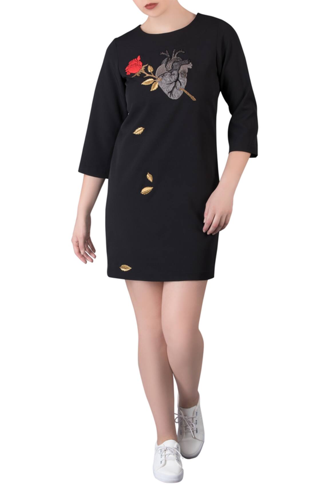 Shahin Mannan Applique Embroidered Short Dress 