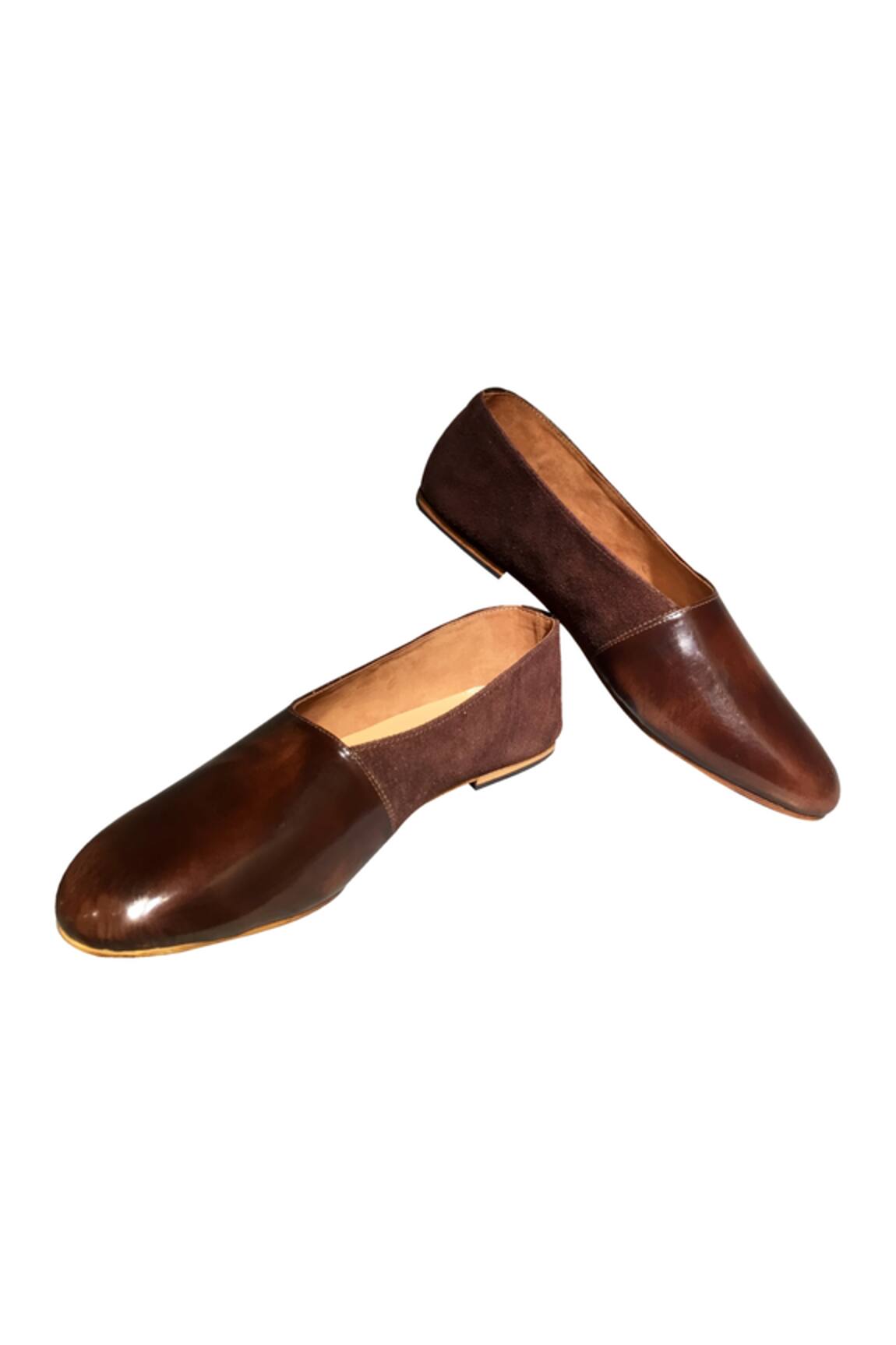 Artimen Brown woven leather handcrafted flip side shoes 