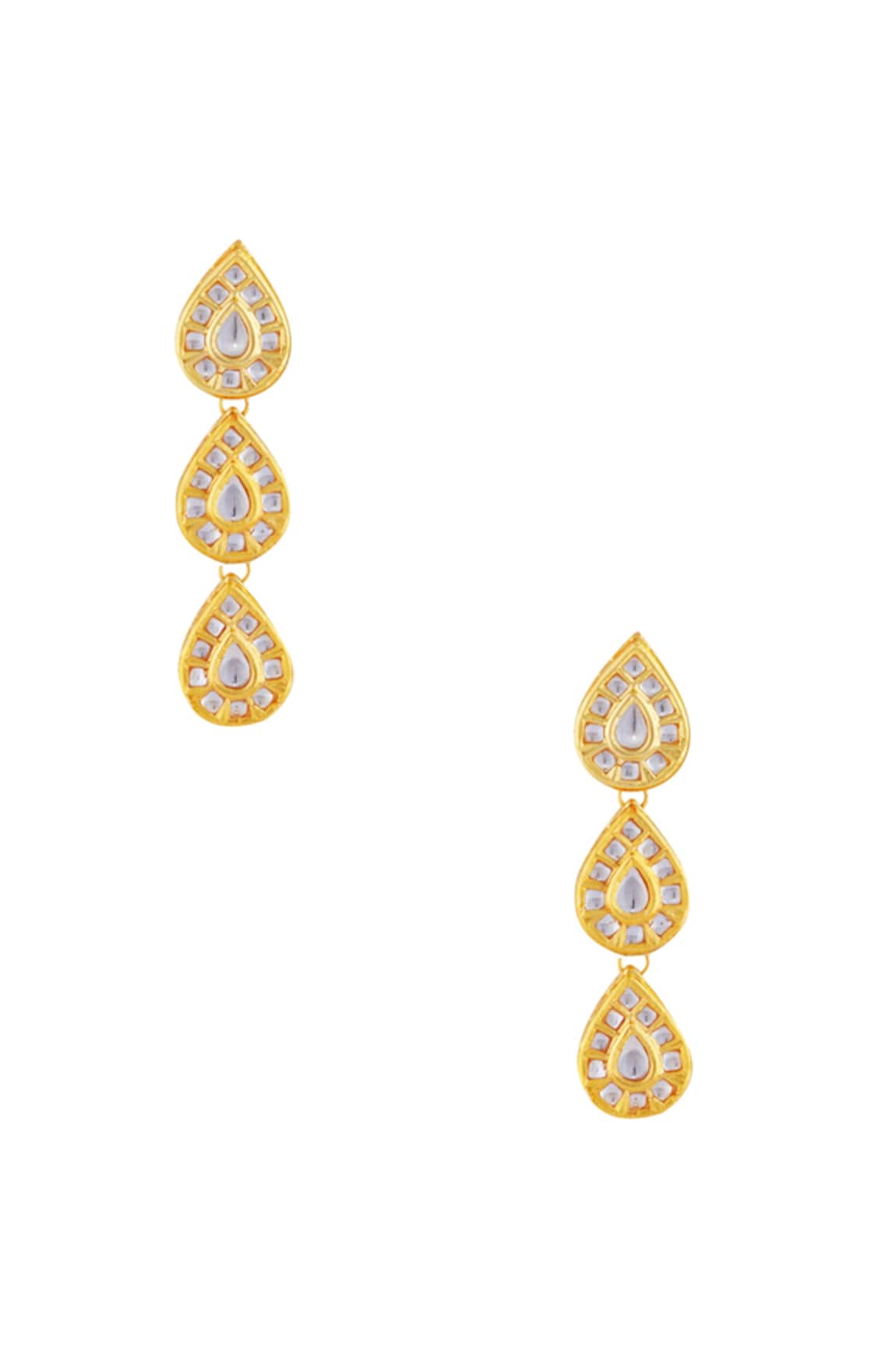 Just Shradhas Teardrop Kundan Danglers