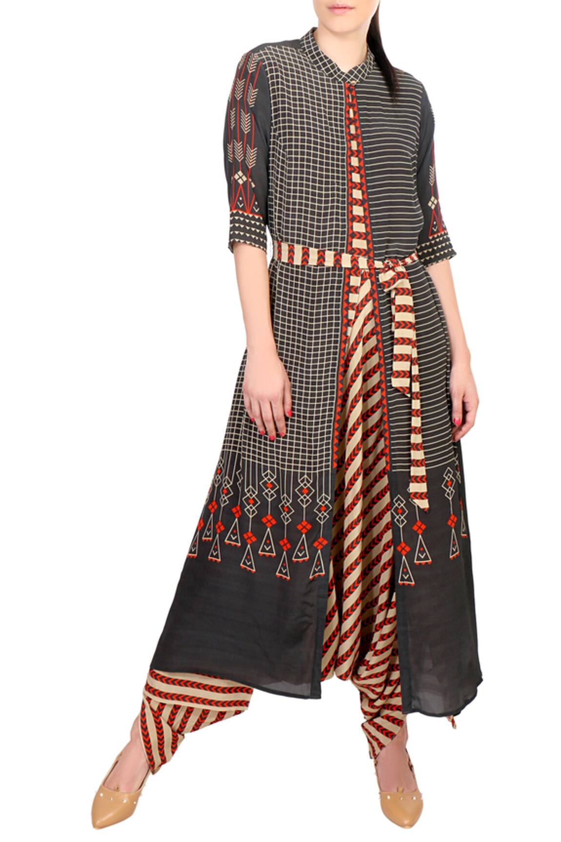 Soup By Sougat Paul Printed Jumpsuit With Cape 