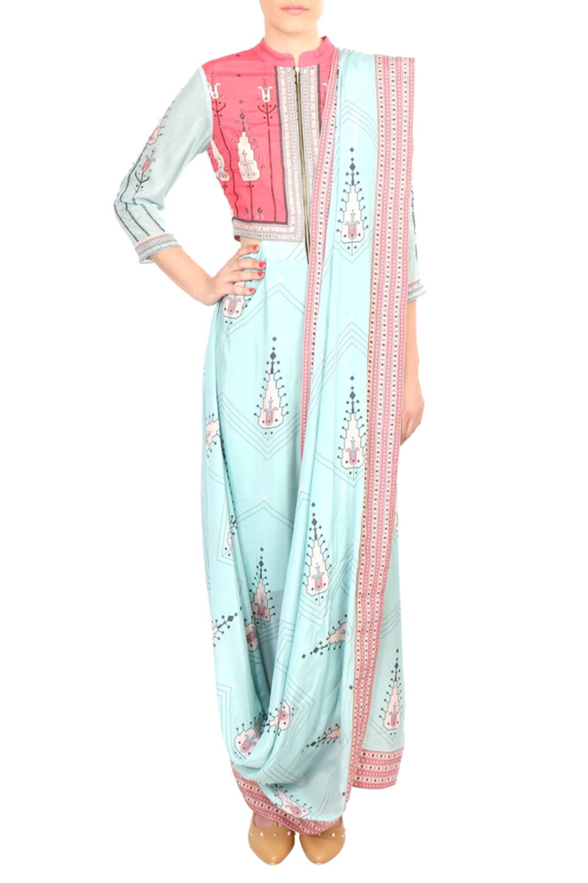Soup By Sougat Paul Pre-Draped Printed Saree