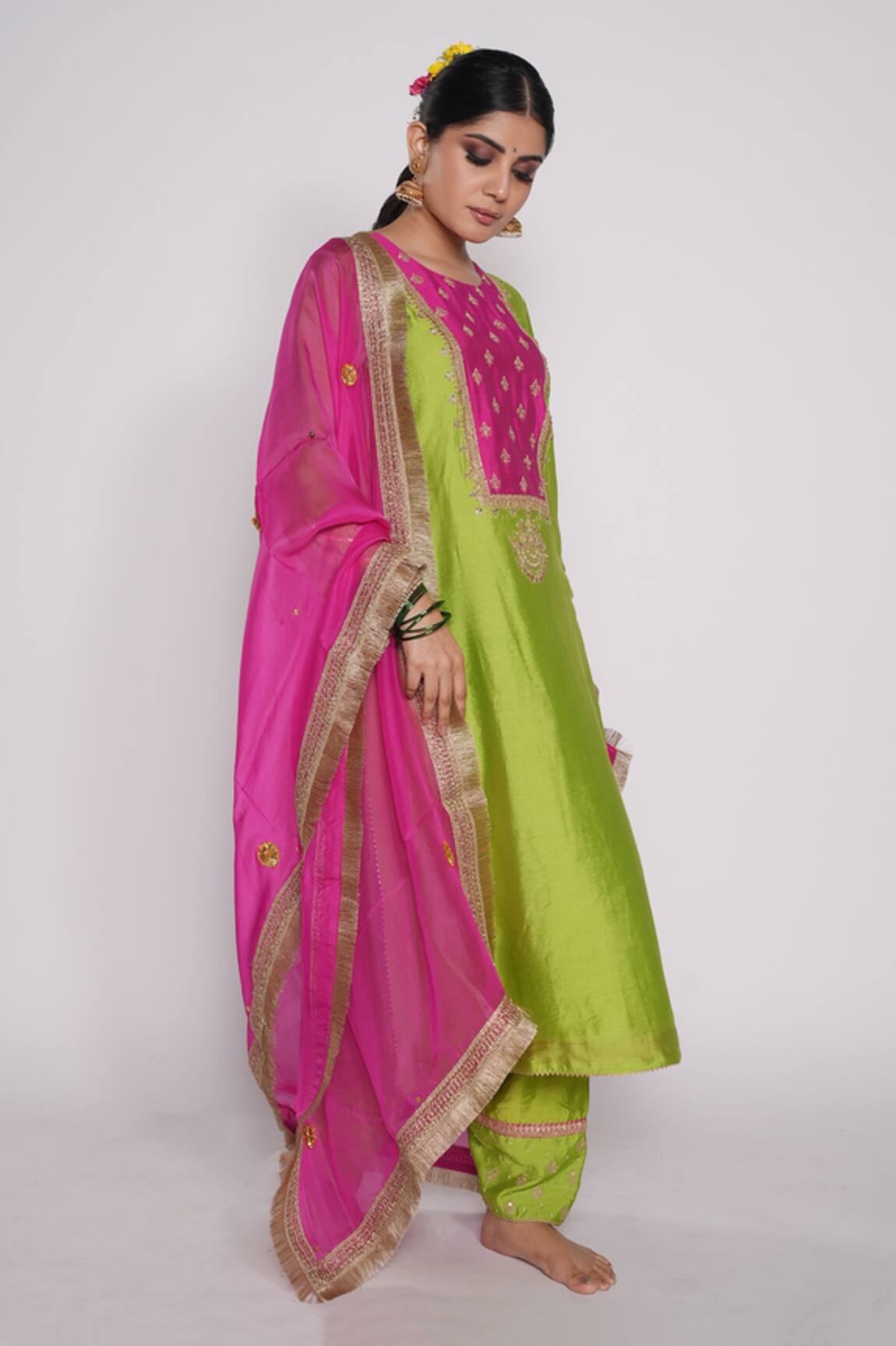 Pants and Pajamas Organza Gota Embroidered Dupatta