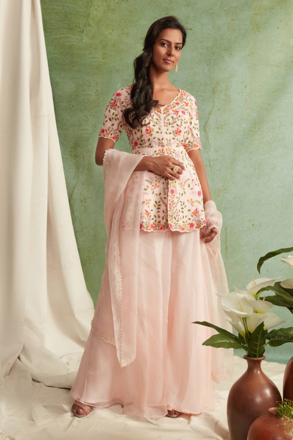 Priyanka Jain Embroidered Kurta Sharara Set