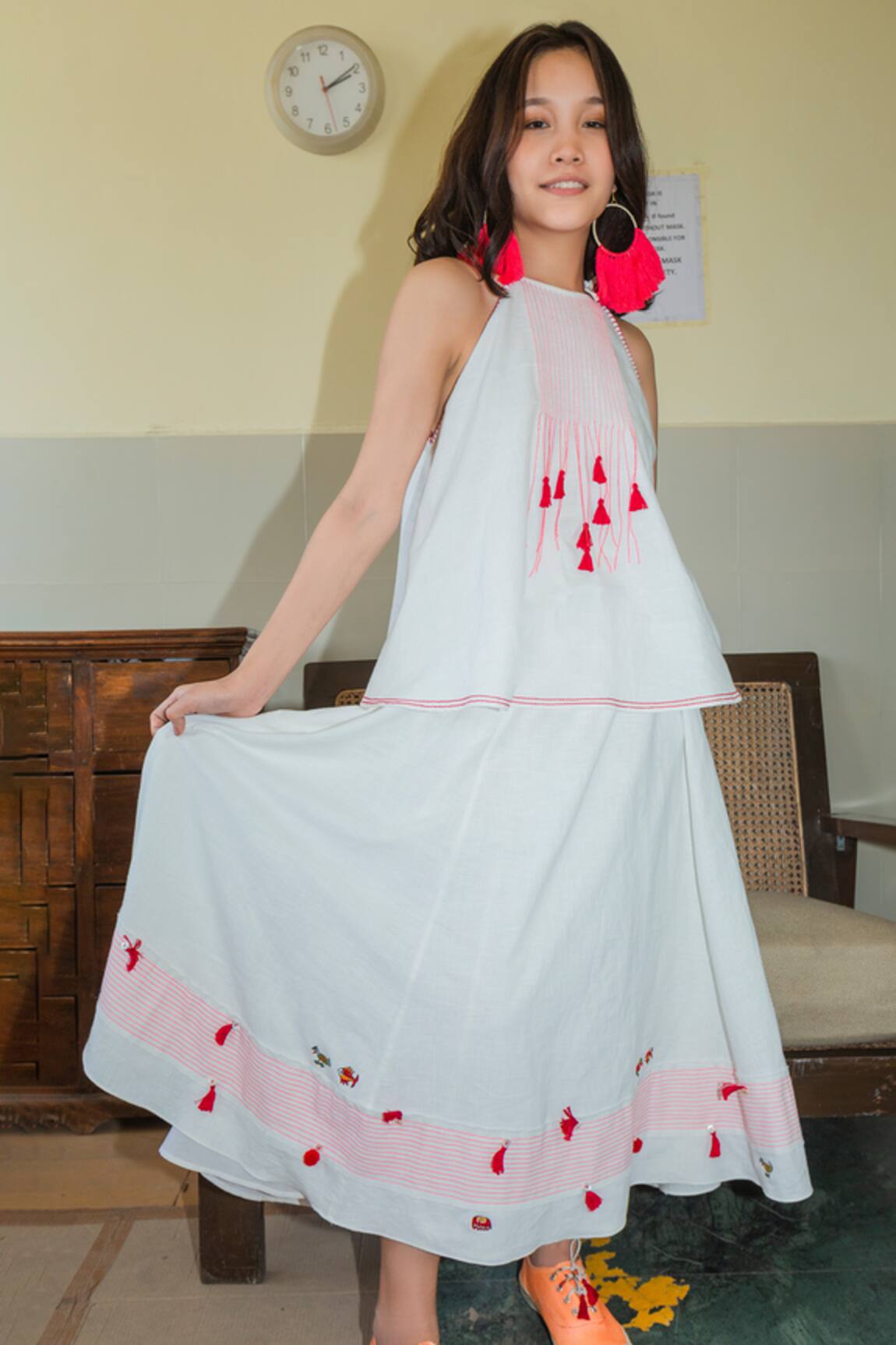 Nikasha Embroidered Panel Skirt