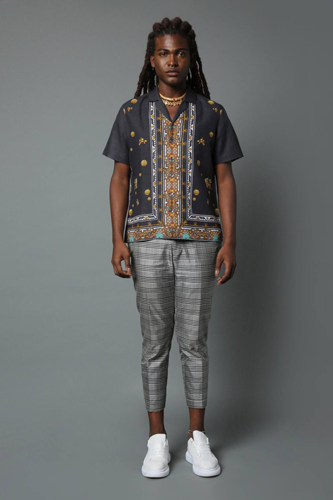 House Of Three Mural Hawaiian Cotton Poplin Shirt 