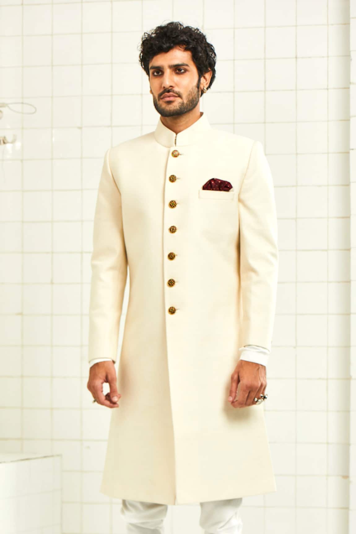Rajesh Pratap Singh Quilted Sherwani