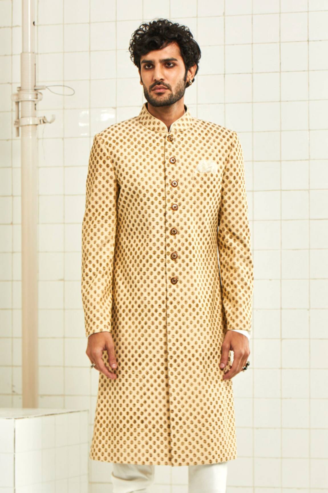 Rajesh Pratap Singh Textured Sherwani 